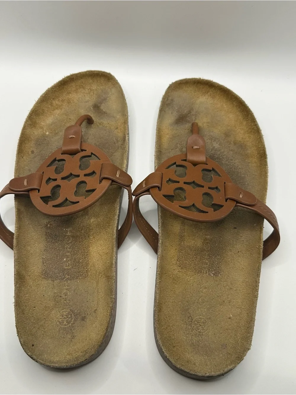 Tory Burch Brown Leather Miller Thong Sandals